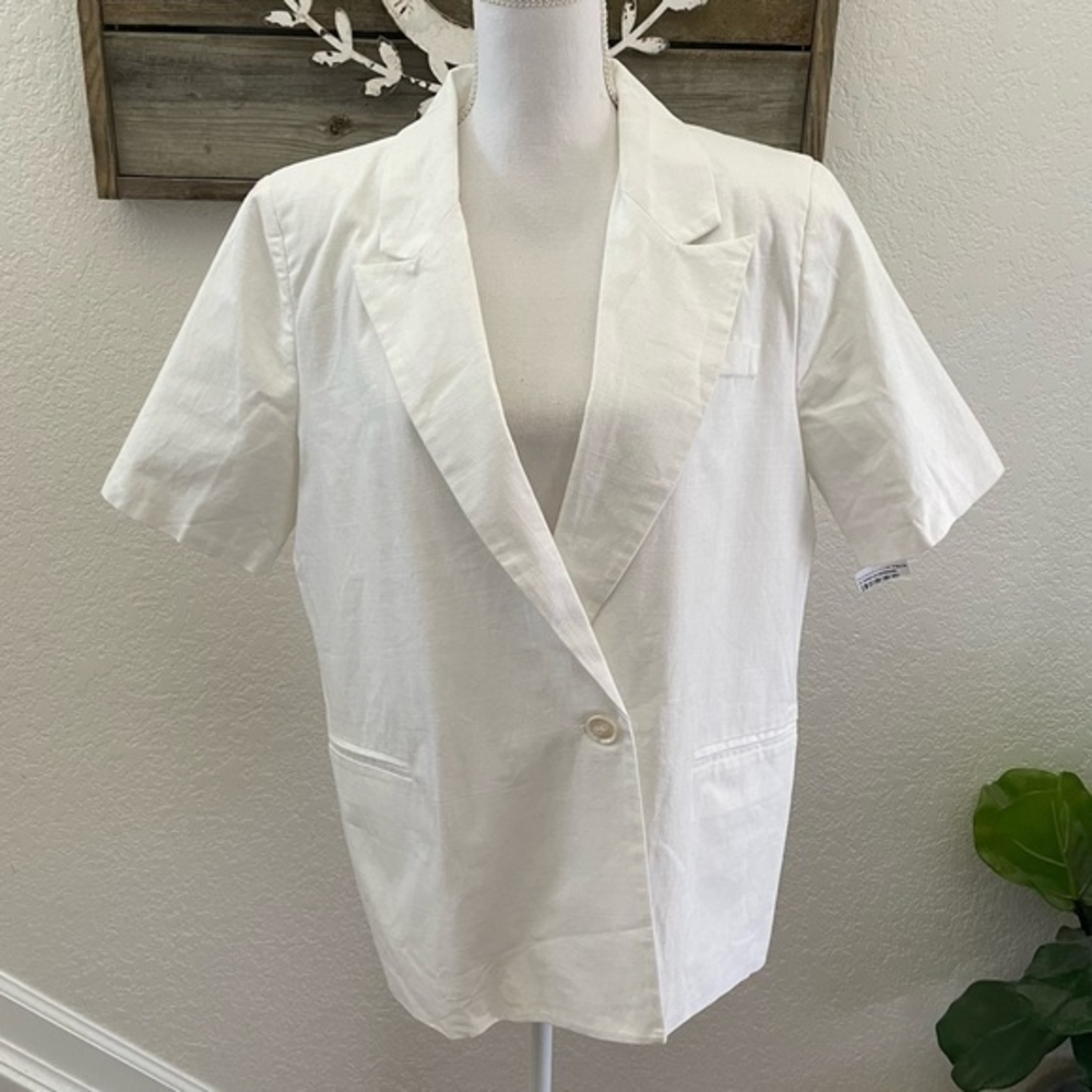 4th +‎ Reckless white cotton lined blazer jacket oversized US size 14
